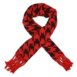 DKNY Womens Houndstooth Blanket‎ Wrap Black O/S 16121